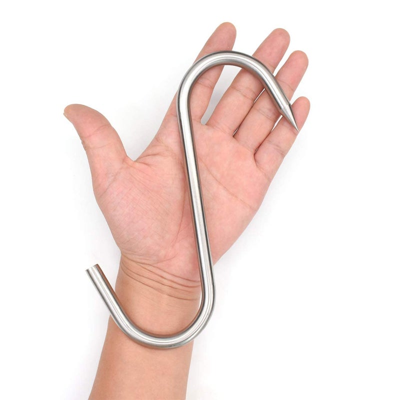 HONSHEN Meat Hook, 8Inch 10mm Heavy Duty S-Hooks Stainless Steel Meat Processing Butcher Hooks (10mm8inch) - Image 5